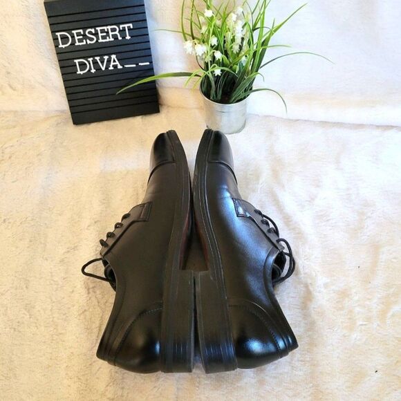 Van Heusen Mens Shoes Black 9  Hank Oxford Lace Up Formal Shoes - Picture 3 of 10